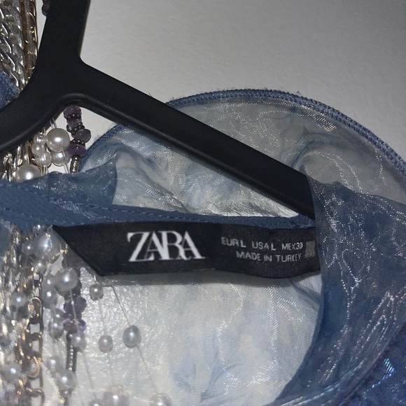 Double layer Blue mesh Zara top - Picture 3 of 4